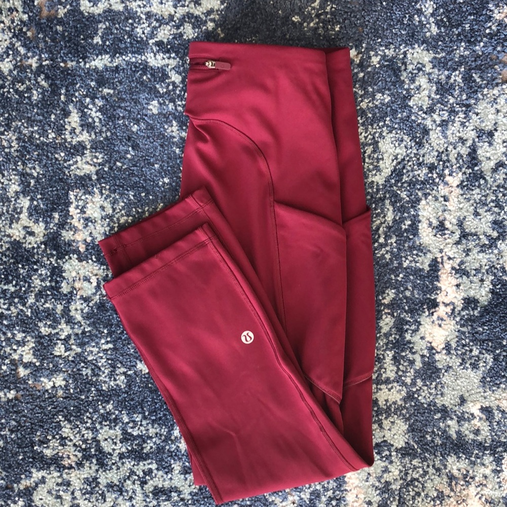 Lululemon Speed Up Crop 21” - Red Wine, Size 6